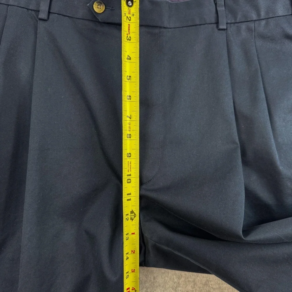 Jos. A. Bank Traveler's Dress Pants Mens 40x29 Blue Cotton Pleated Cuffed Office